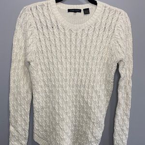 Cozy White Knitted Long Sleeve Cotton